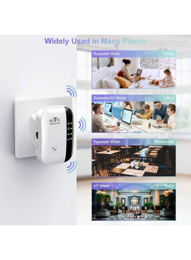 This Wi-Fi range extender/signal booster covers an area of ​​up to 279 square meters and supports 28 devices. It features an Ethernet port, quick setup, and is a wireless home signal booster. - Image 4